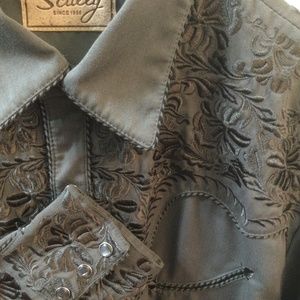 Scully Men’s Western Shirt Grey M